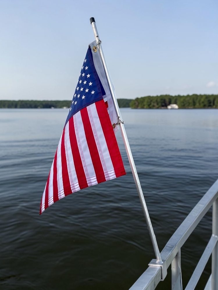 Pontoon Boat 30″ Aluminum Flagpole w/US Flag